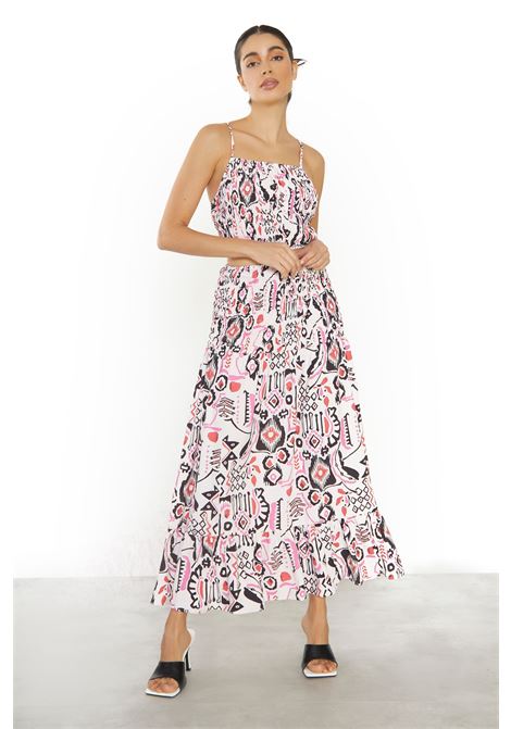 LADIES TOP GLAMOROUS | Top | TM0507PINK MULTI ABSTRACT